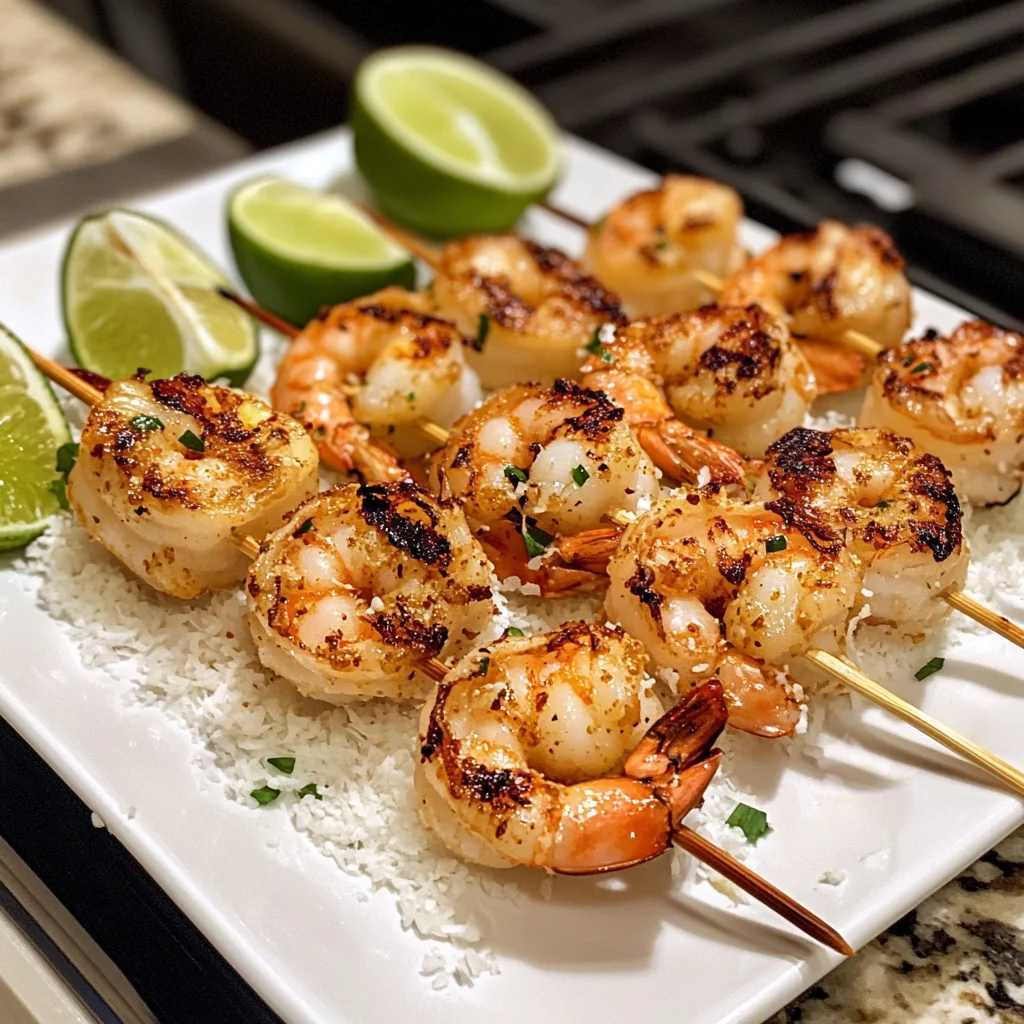 Coconut Lime Shrimp Skewers
