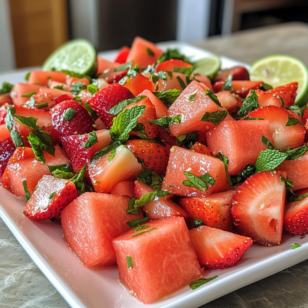Strawberry Watermelon Salad with Honey