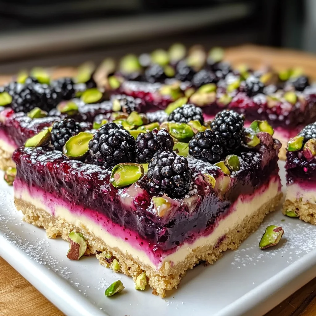 Blackberry Pistachio Dream Bars