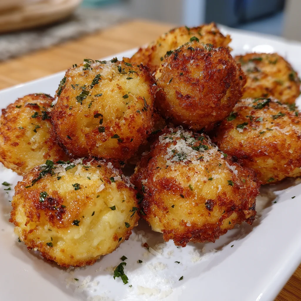 Air Fryer Cheesy Mashed Potato Balls