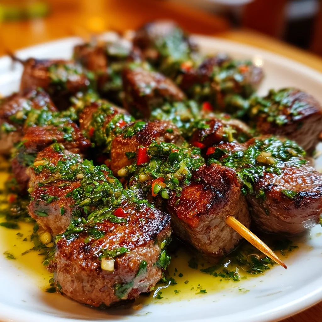 Chimichurri Steak Skewers