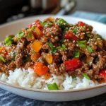 crispy chilli beef rice: takeout fakeout in 20 mins!