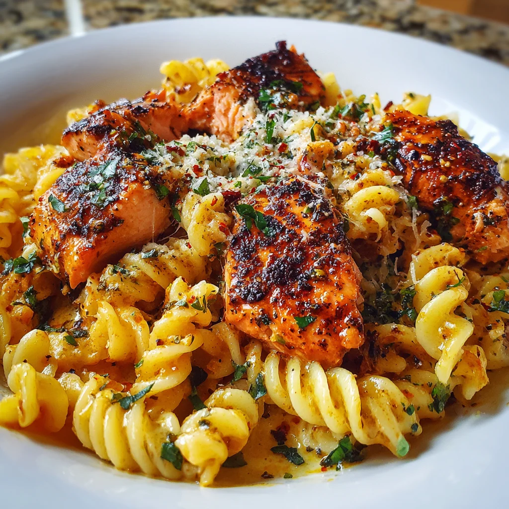 Tomato Basil Salmon Pasta