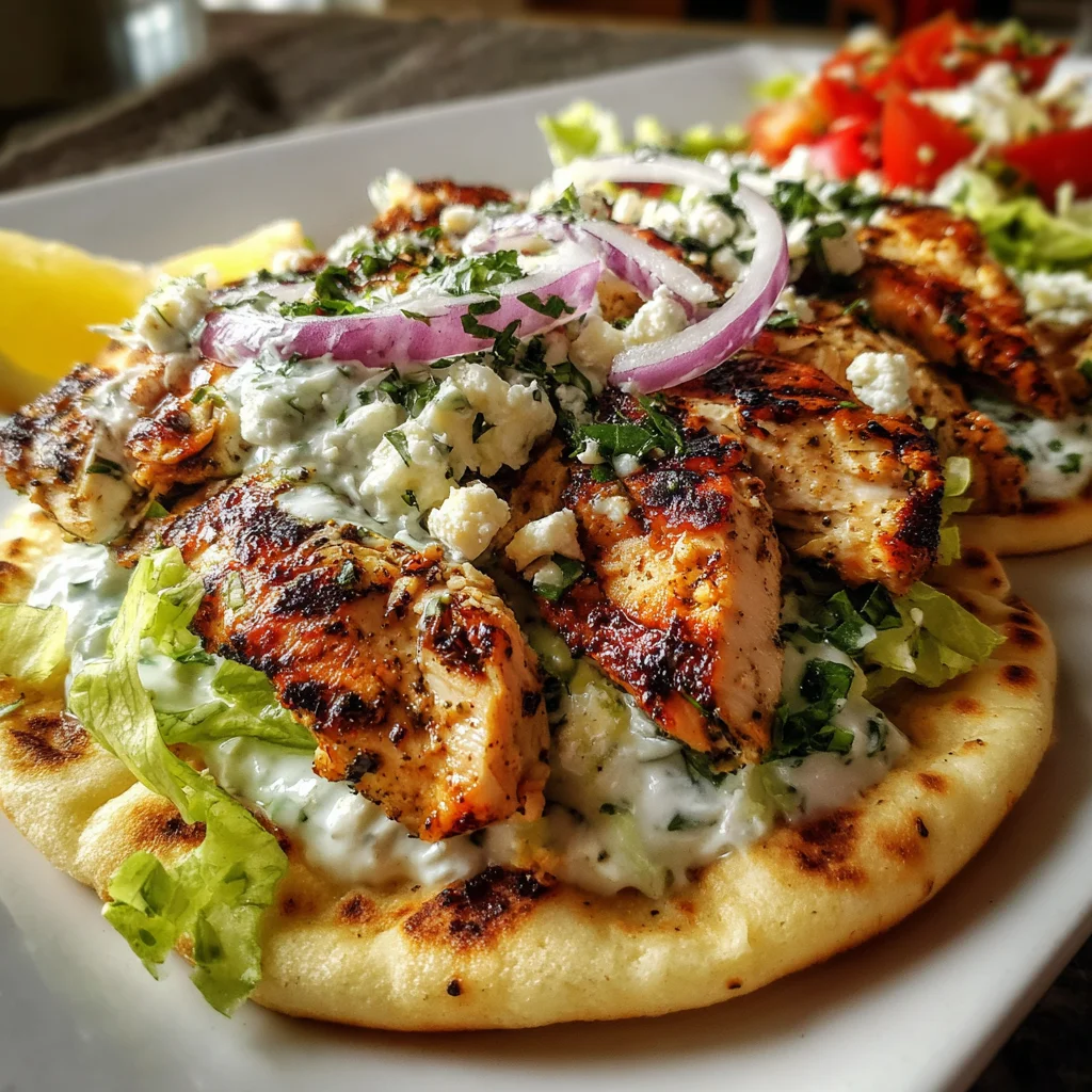 Greek Chicken Gyros with Lemon-Herb Marinade