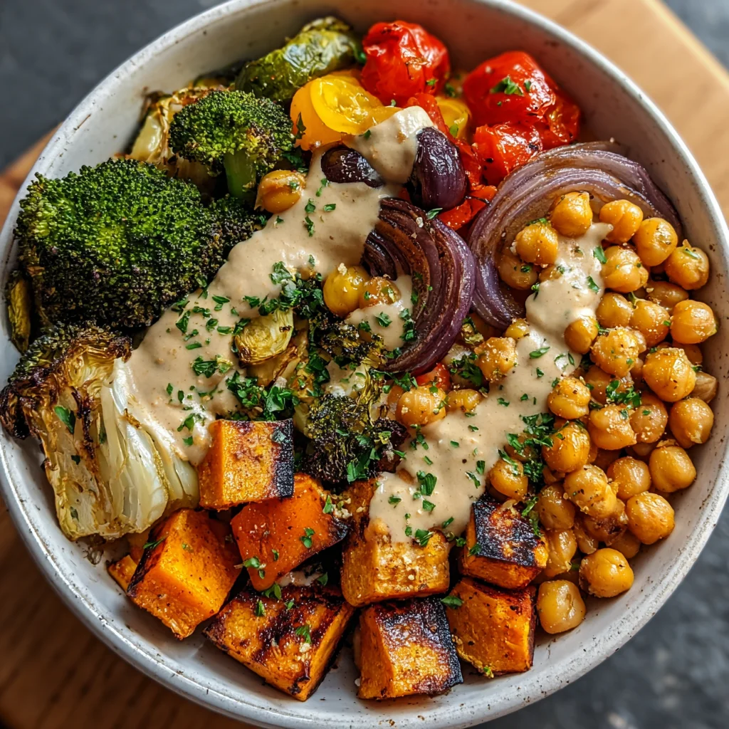 Roasted Veggie Tahini Bowls