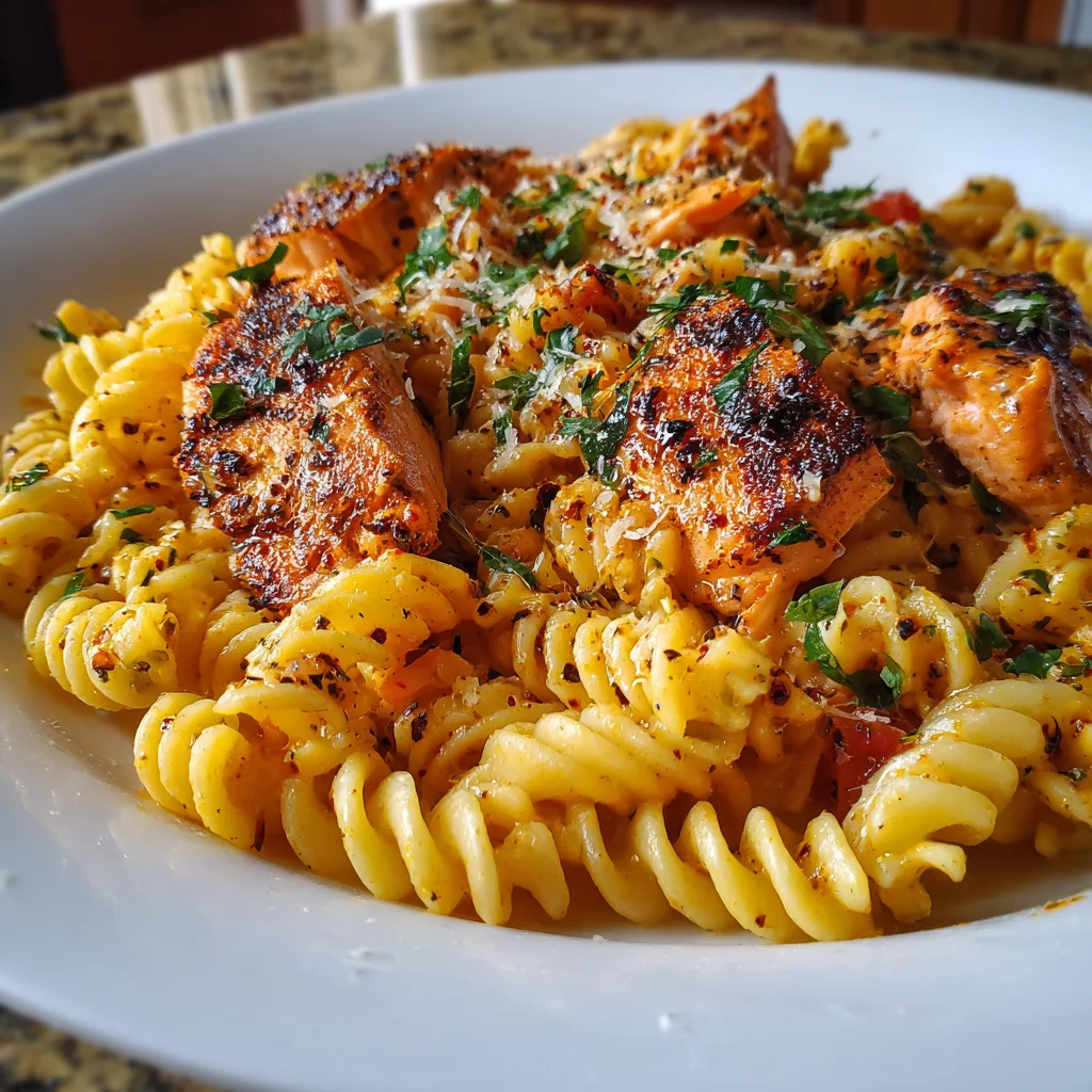 Tomato Basil Salmon Pasta