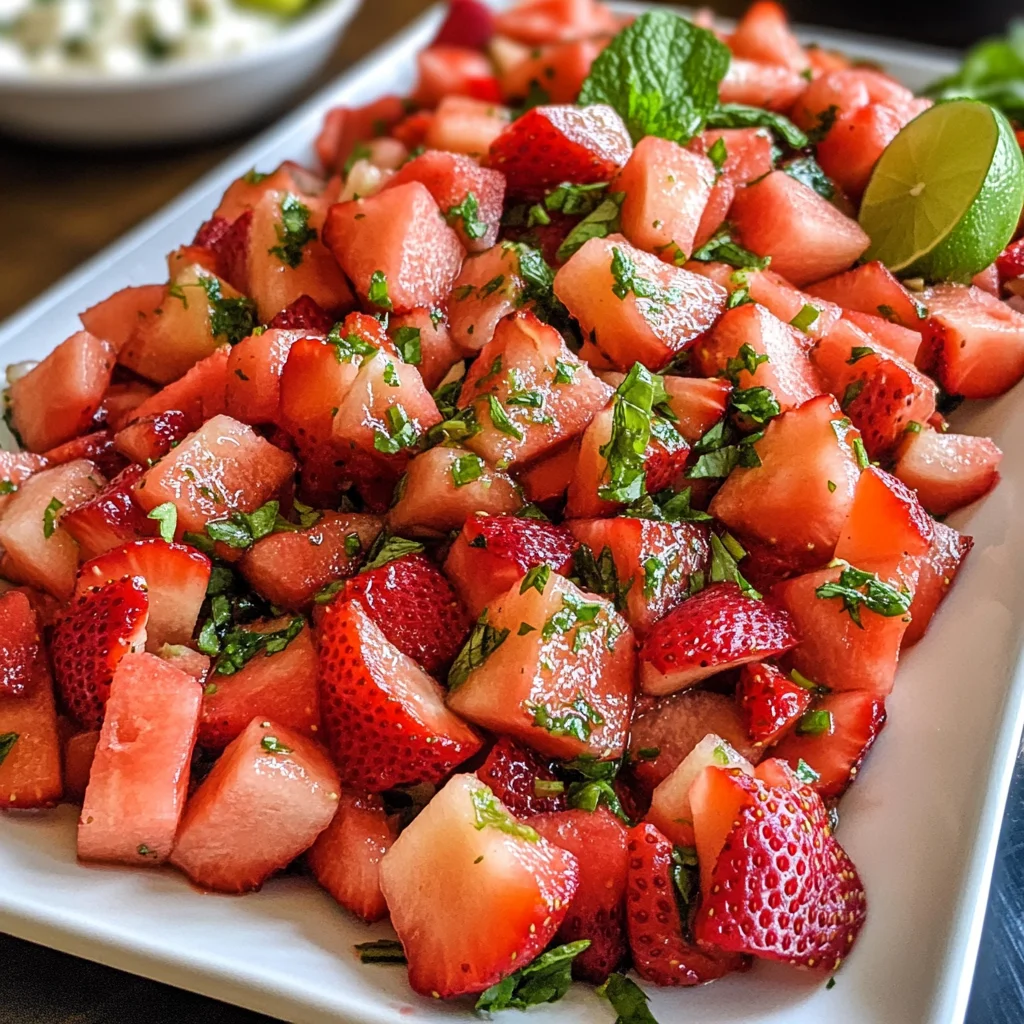 Strawberry Watermelon Salad with Honey