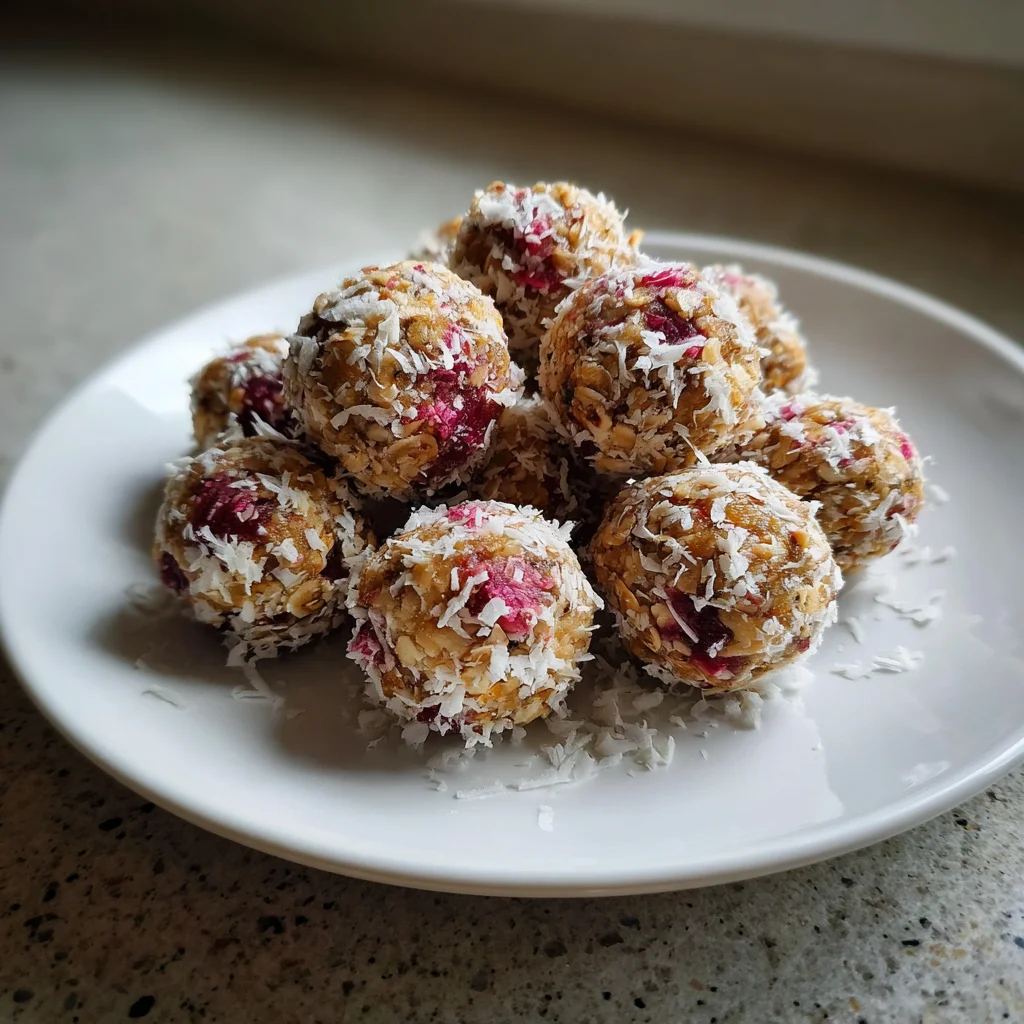 Rhubarb and Coconut Energy Balls | Tart, Sweet & Naturally Energizing!