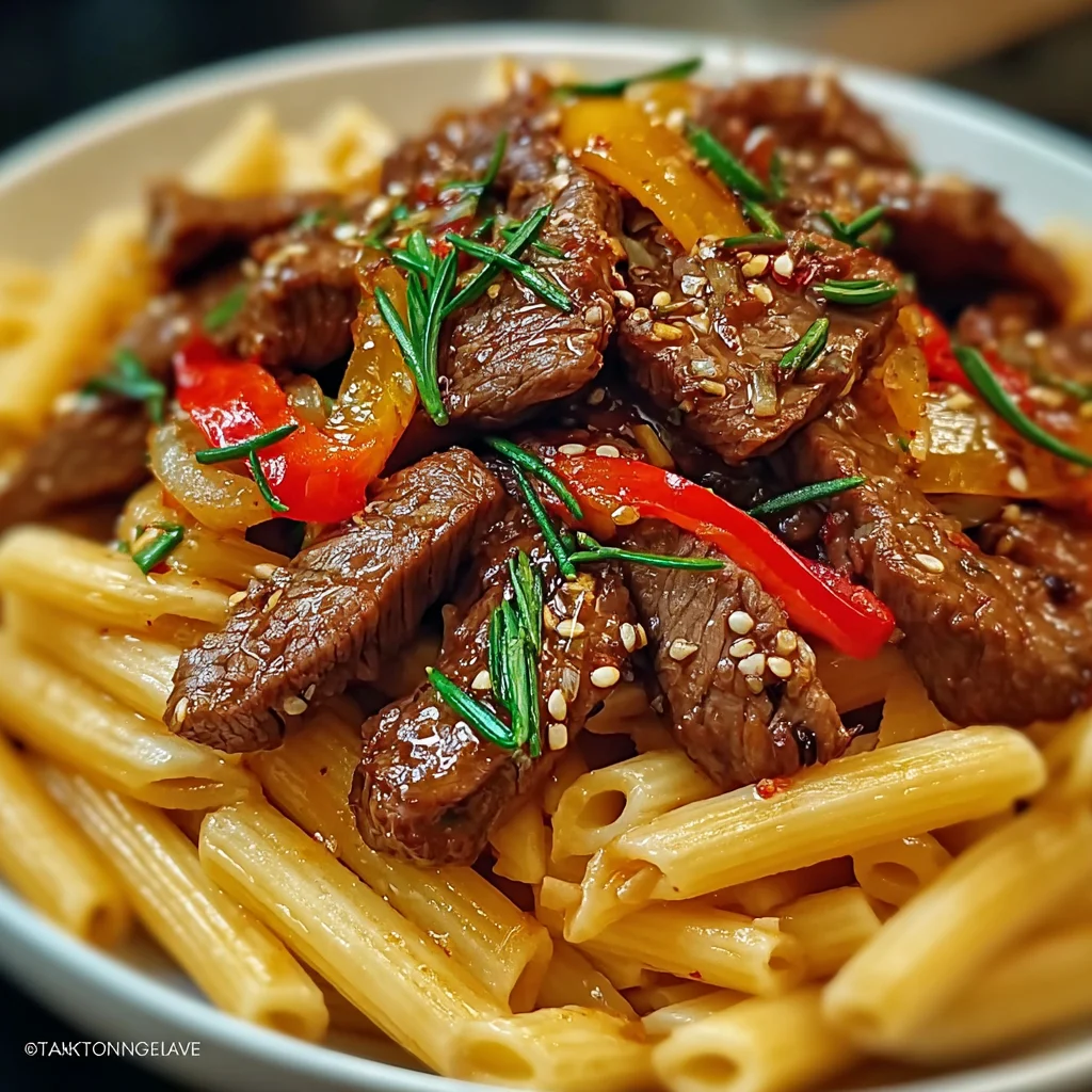 Sweet & Spicy Garlic Steak Pasta | Bold Flavors in Every Bite!
