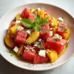 Peach & Watermelon Salad – Juicy, Colorful & Perfect for Summer!
