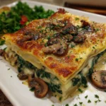 Easy Creamy Spinach Mushroom Lasagna