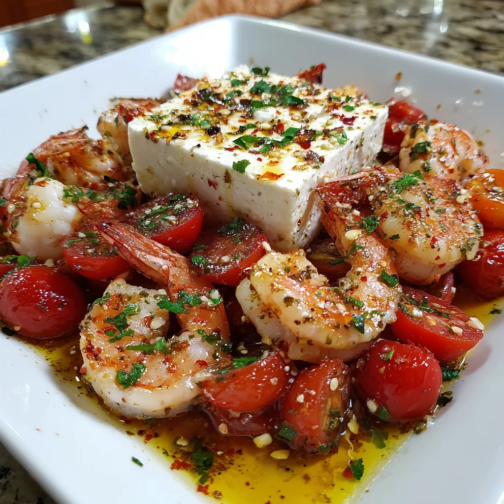 Baked Feta Shrimp and Tomatoes | Juicy, Savory & Mediterranean-Inspired!