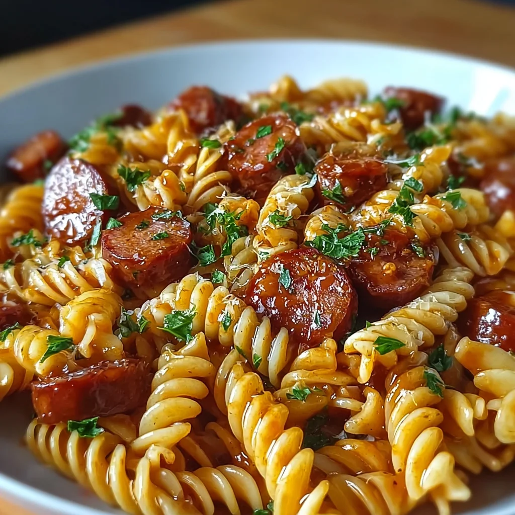 One-Skillet Spicy Honey BBQ Sausage & Pasta – Bold, Sweet & Easy!