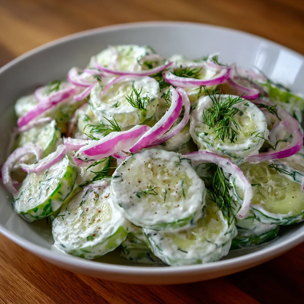 Creamy Cucumber Salad | Cool, Tangy & Perfect for Summer!