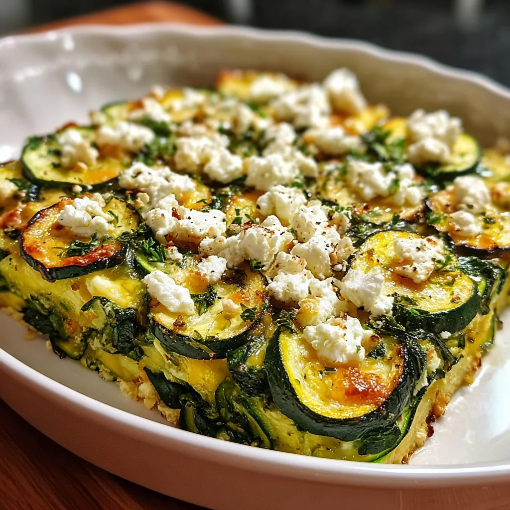 Baked Zucchini Spinach and Feta Casserole | Light, Savory & Mediterranean-Inspired!