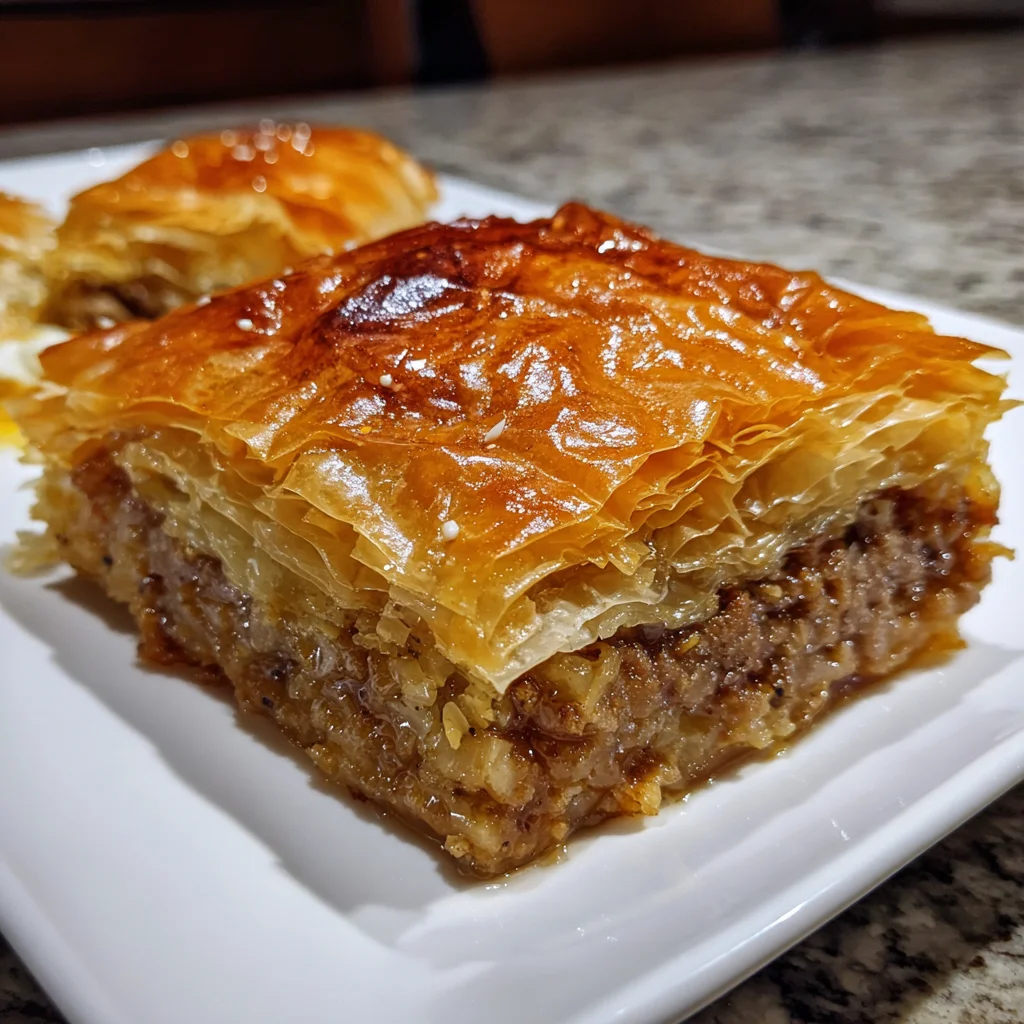 Greek Phyllo Meat Pie – Flaky, Savory & So Satisfying!