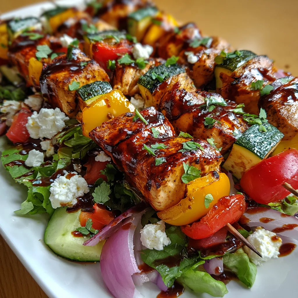 BBQ Chicken Skewer Salad – A Flavor-Packed Summer Delight!