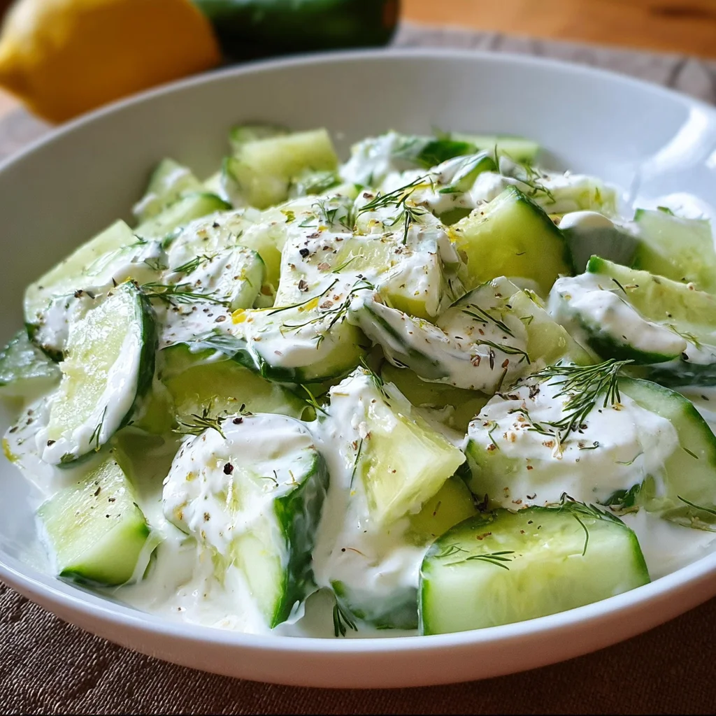 Salade de Concombre au Yaourt – Fraîcheur Express en Toute Simplicité !