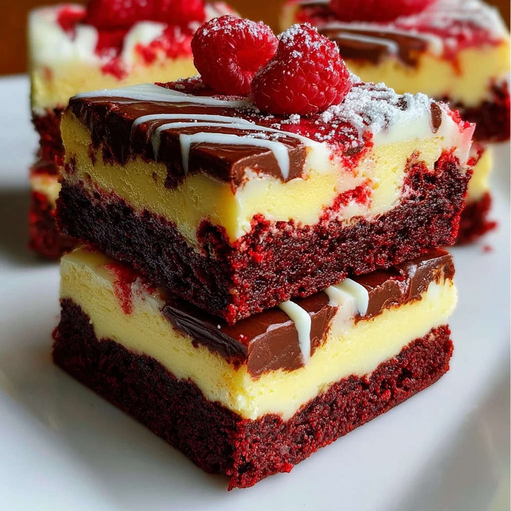 Red Velvet Cheesecake Brownie Bars