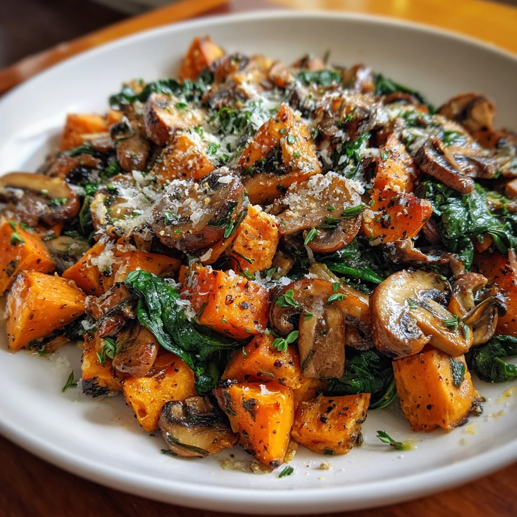 Sweet Potato Heaven Creamy Mushroom & Spinach Delight