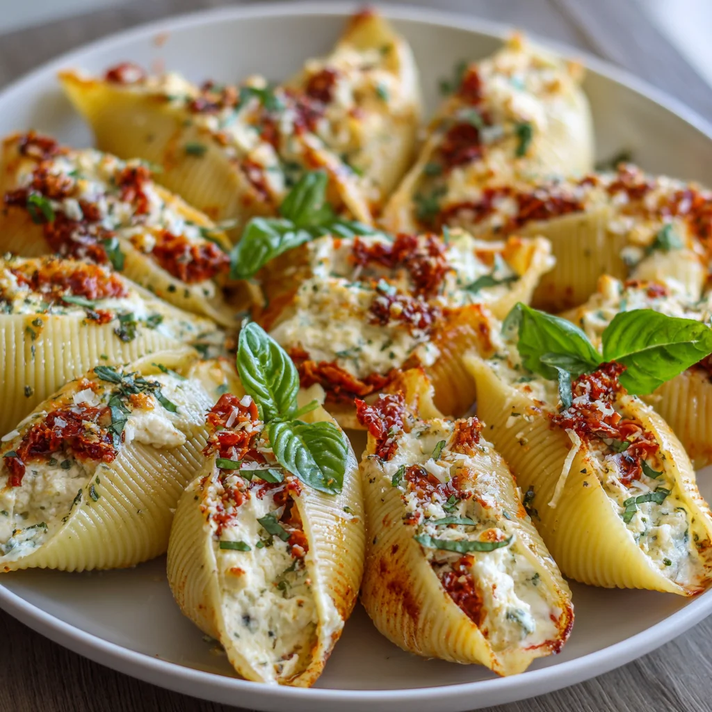 Creamy Sun-Dried Tomato and Ricotta Stuffed Shells