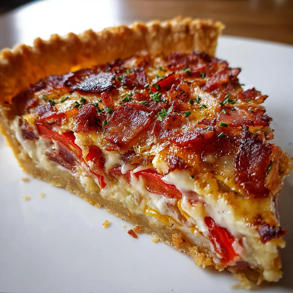 Bacon Onion Tomato Pie | Savory, Cheesy & Southern Comfort in a Crust!