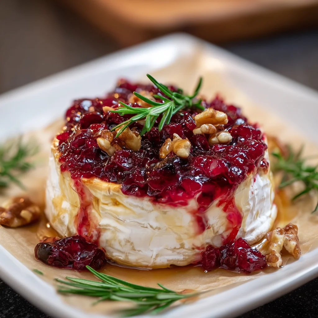 Cranberry Baked Brie | Gooey, Sweet & Perfect for Entertaining!