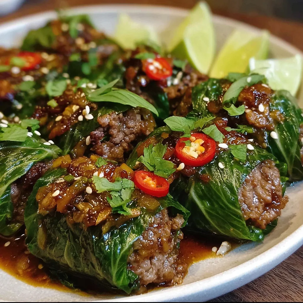 Thai Basil Beef Rolls | Fresh, Spicy & Bursting with Thai Flavor!