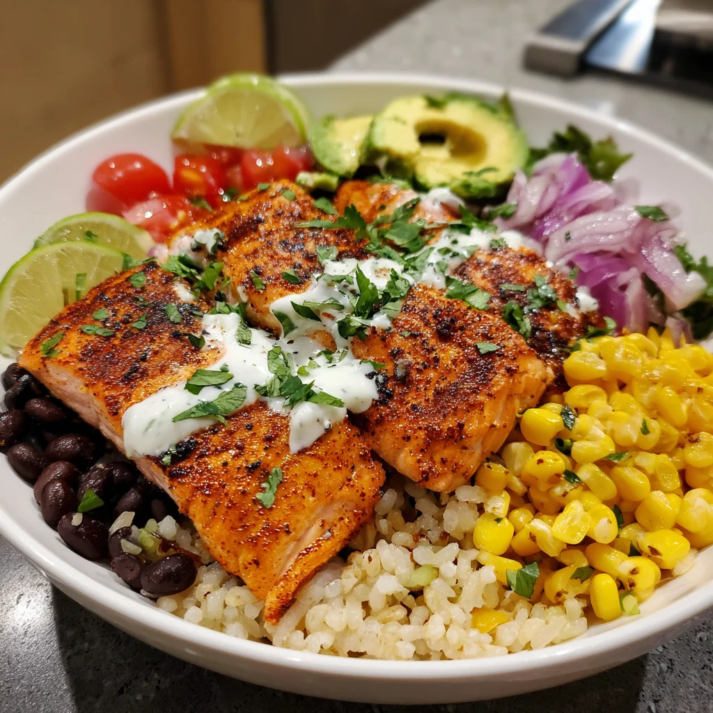 Salmon Burrito Bowl | Fresh, Flavorful & Packed with Protein!