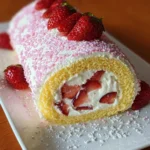 Strawberry Shortcake Swiss Roll Cake