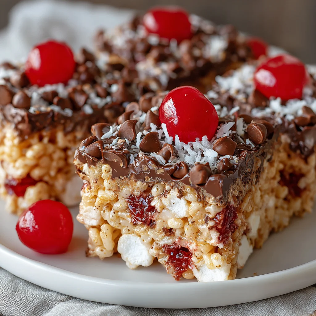 Chocolate Covered Cherry Rice Krispies Treats