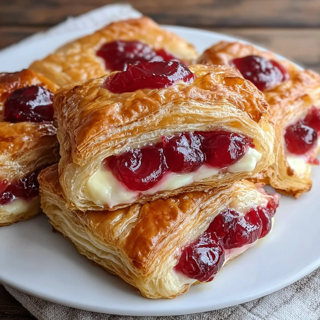 Cherry Cheese Danish – Flaky, Creamy & Bursting with Sweet Cherry Flavor!