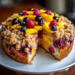Buttermilk Mango‑Berry Crumb Cake – Tropical Fruit + Buttery Streusel!