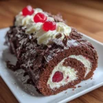 Elegant Black Forest Cake Roll