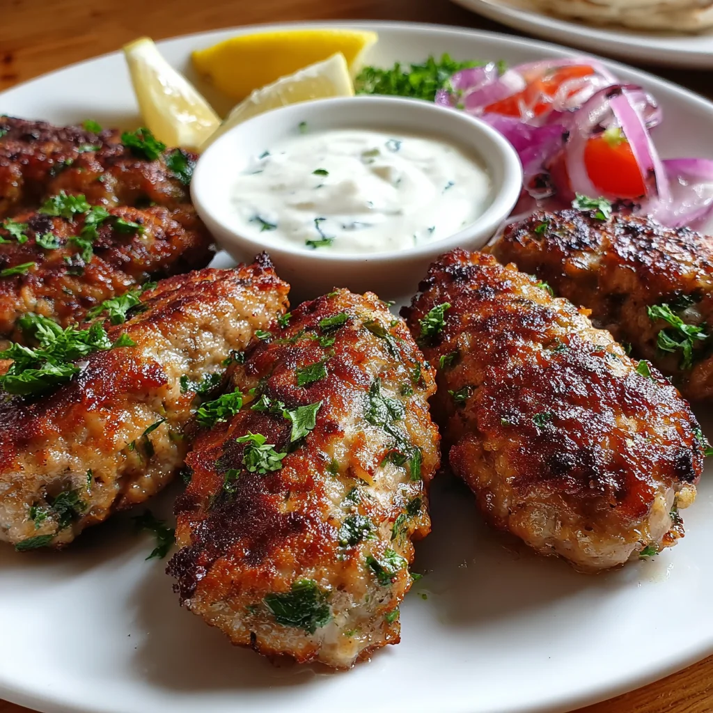 Chicken Kofta with Garlic Yogurt Sauce | Juicy, Spiced & Mediterranean-Inspired!