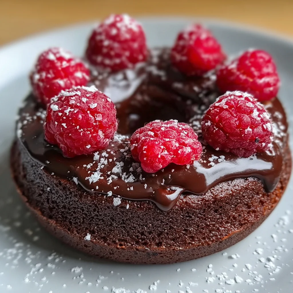 Baked Chocolate Donuts with Raspberries