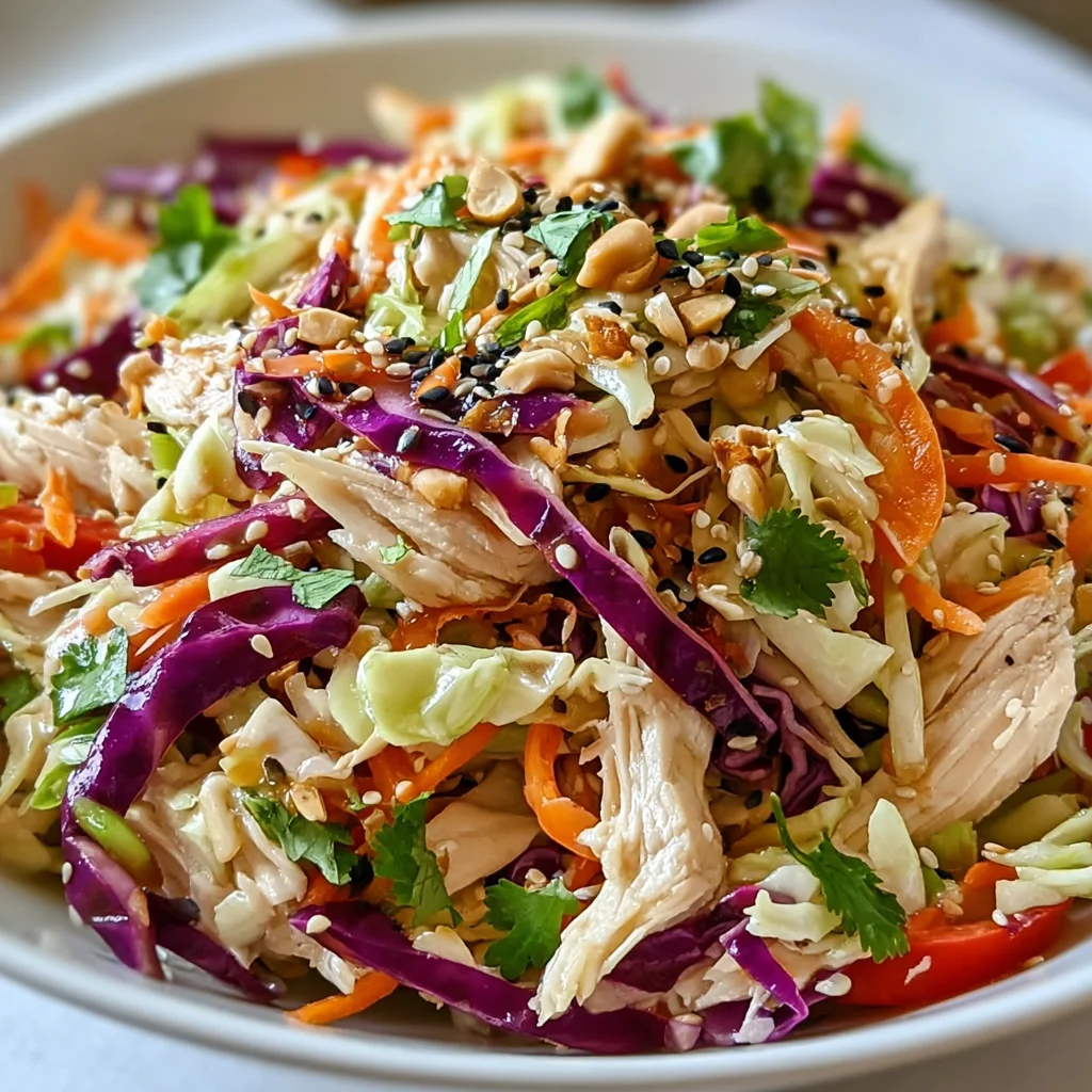 Chicken Coleslaw Salad with Ginger Sesame Dressing – Crunchy, Colorful & Ready in Just 20