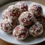 Rhubarb and Coconut Energy Balls | Tart, Sweet & Naturally Energizing!