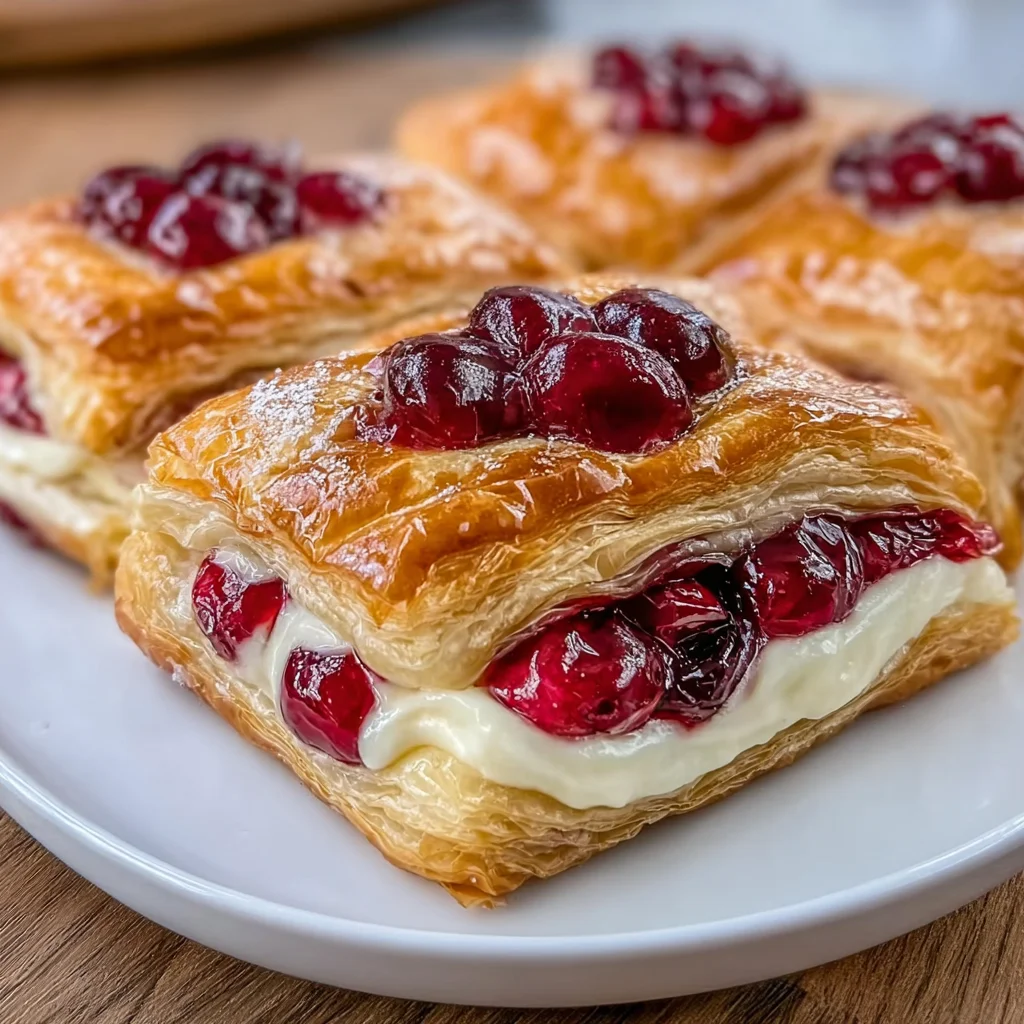 Cherry Cheese Danish – Flaky, Creamy & Bursting with Sweet Cherry Flavor!