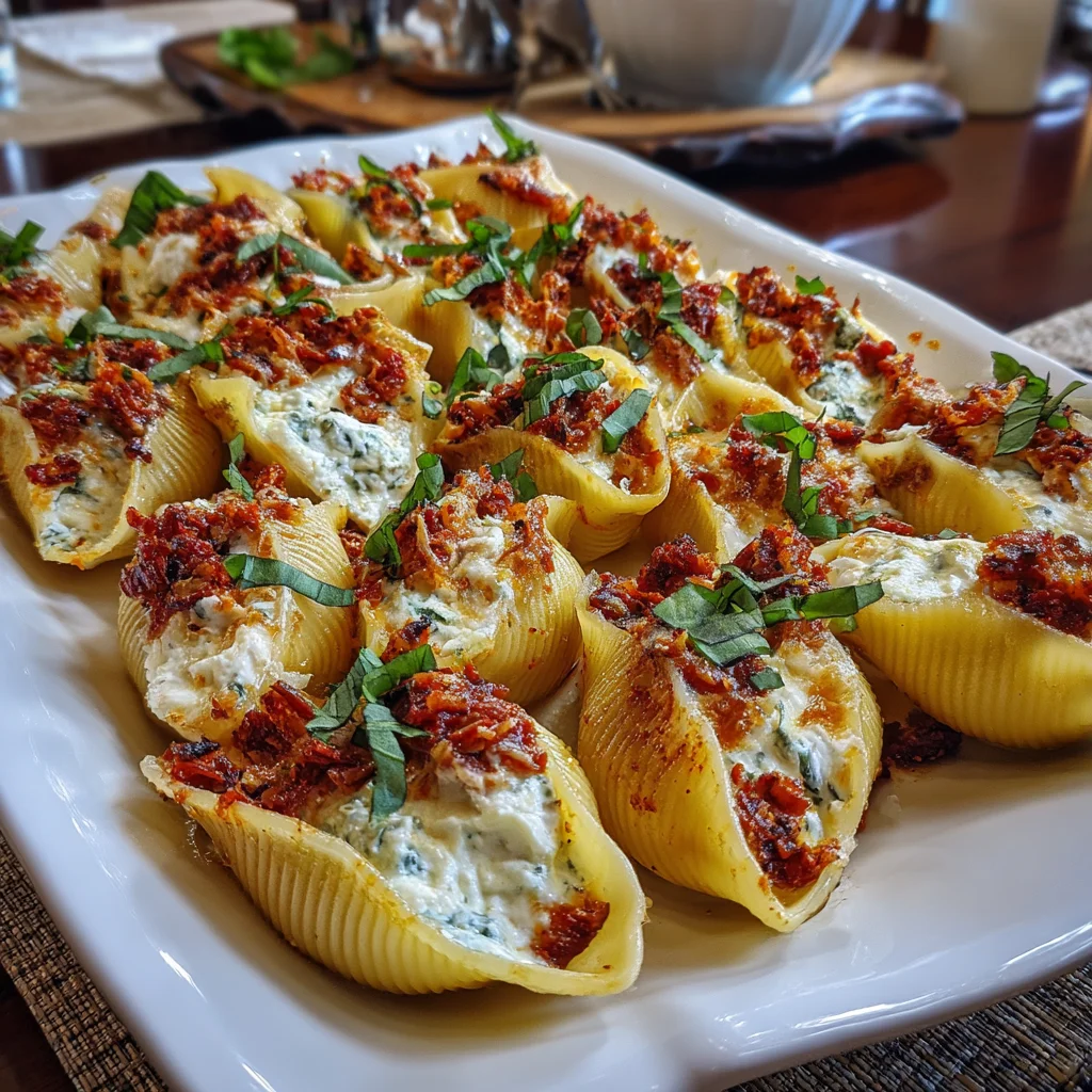 Creamy Sun-Dried Tomato and Ricotta Stuffed Shells