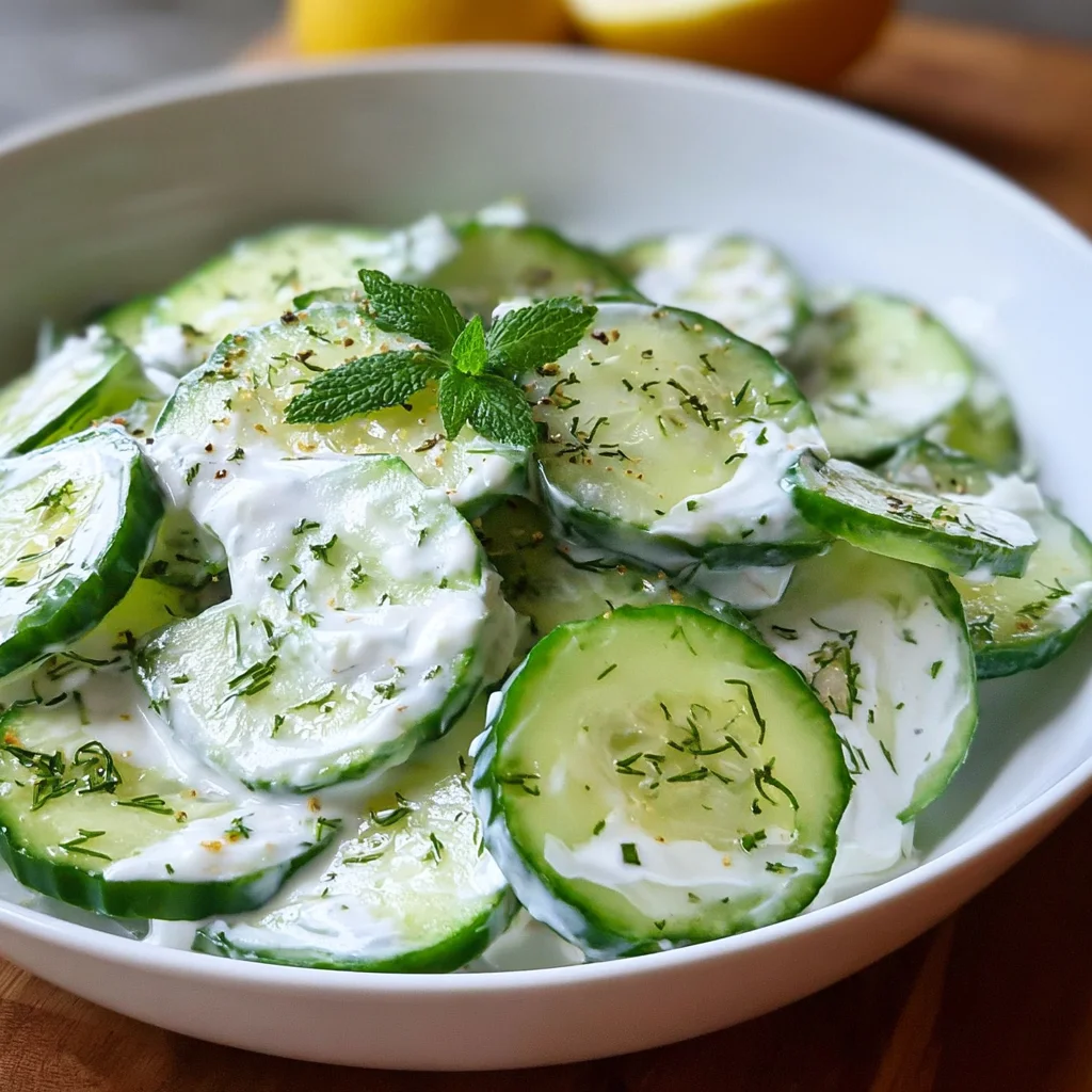 Salade de Concombre au Yaourt – Fraîcheur Express en Toute Simplicité !