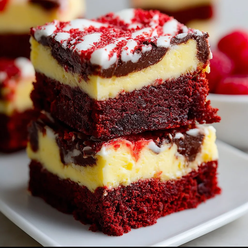 Red Velvet Cheesecake Brownie Bars
