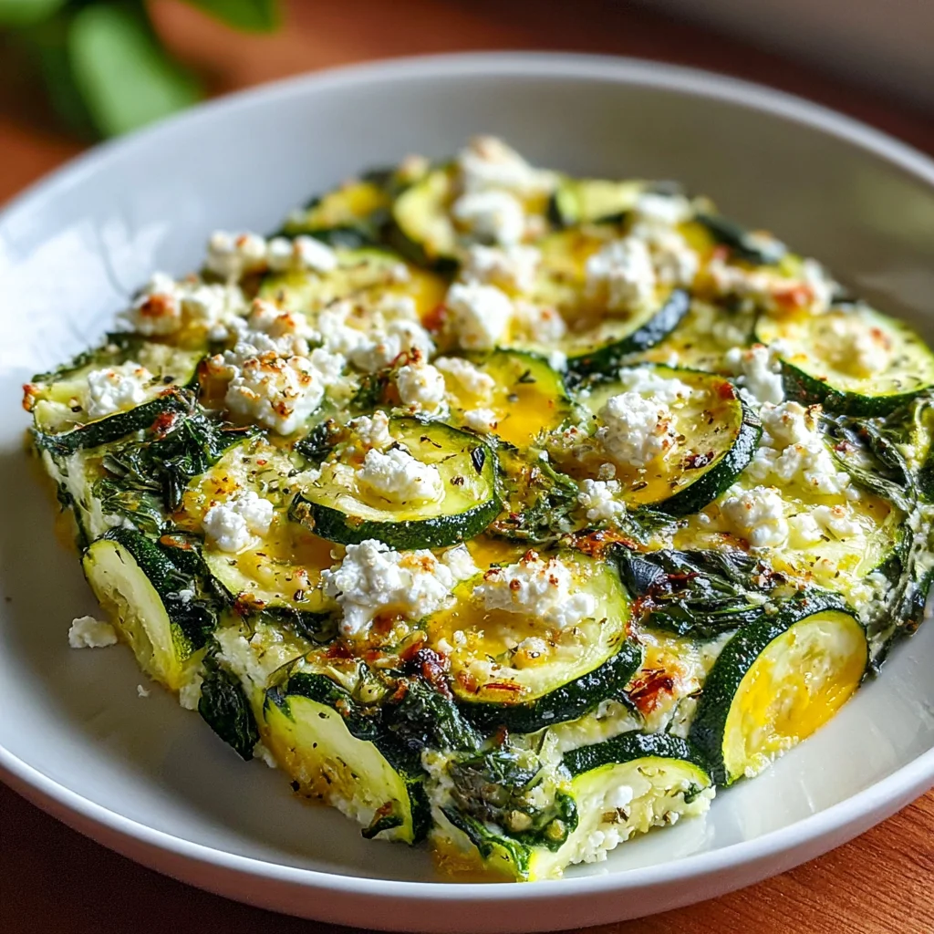 Baked Zucchini Spinach and Feta Casserole | Light, Savory & Mediterranean-Inspired!