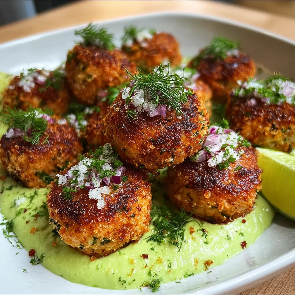Salmon Balls with Creamy Avocado Sauce: A Tasty Delight!