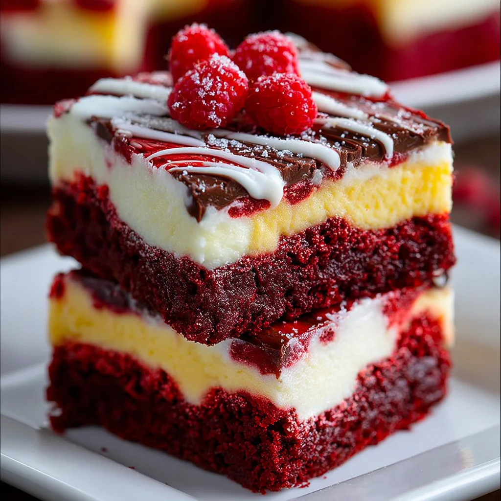 Red Velvet Cheesecake Brownie Bars