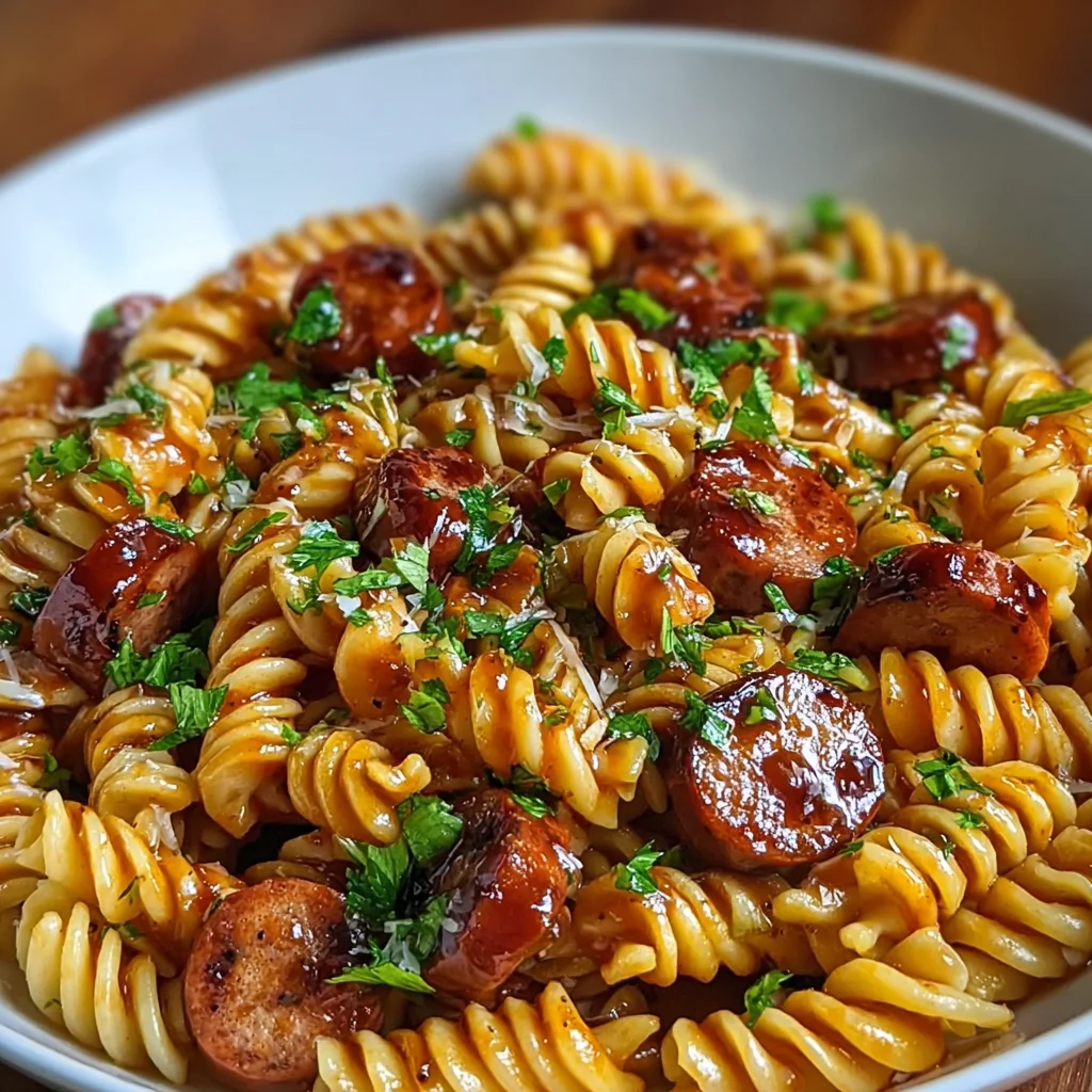 One-Skillet Spicy Honey BBQ Sausage & Pasta – Bold, Sweet & Easy!