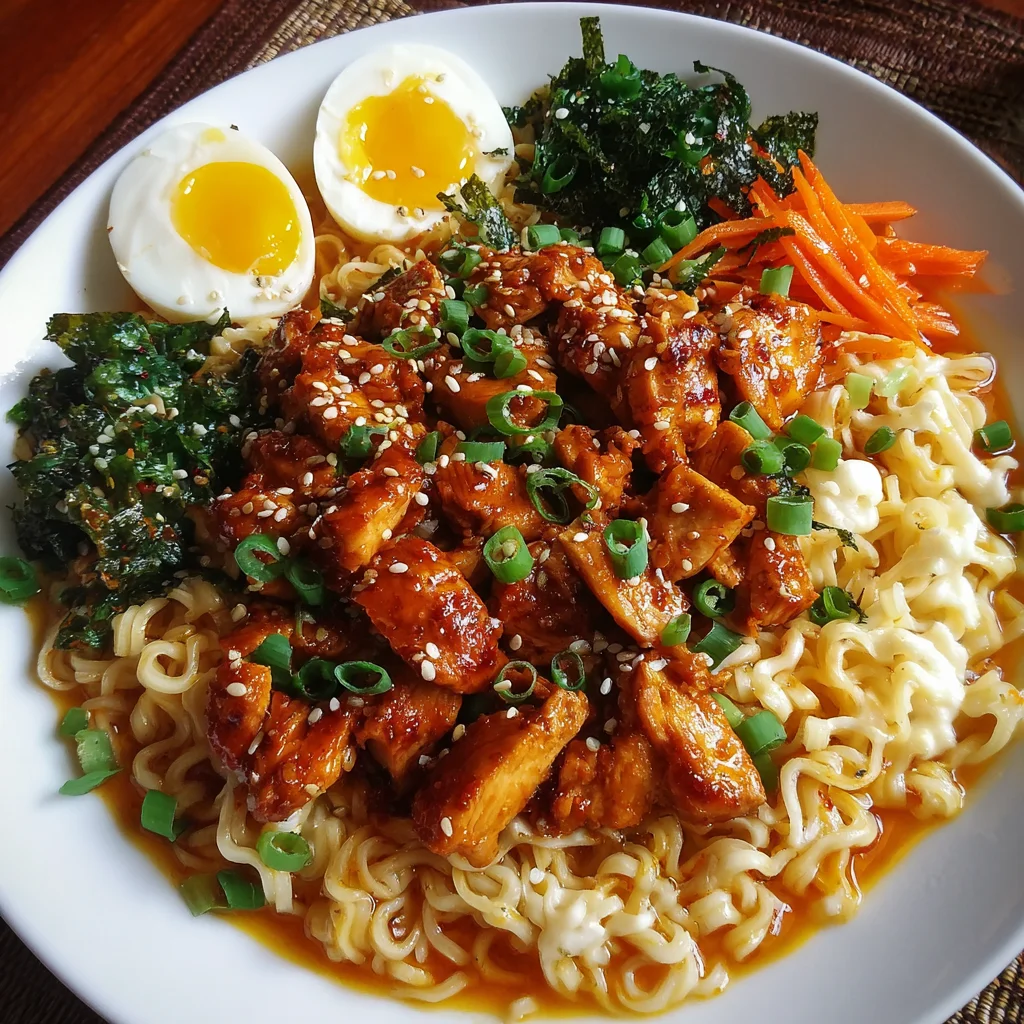 Fiery Chicken Ramen with Creamy Garlic Sauce – Slurp-Worthy Spice!