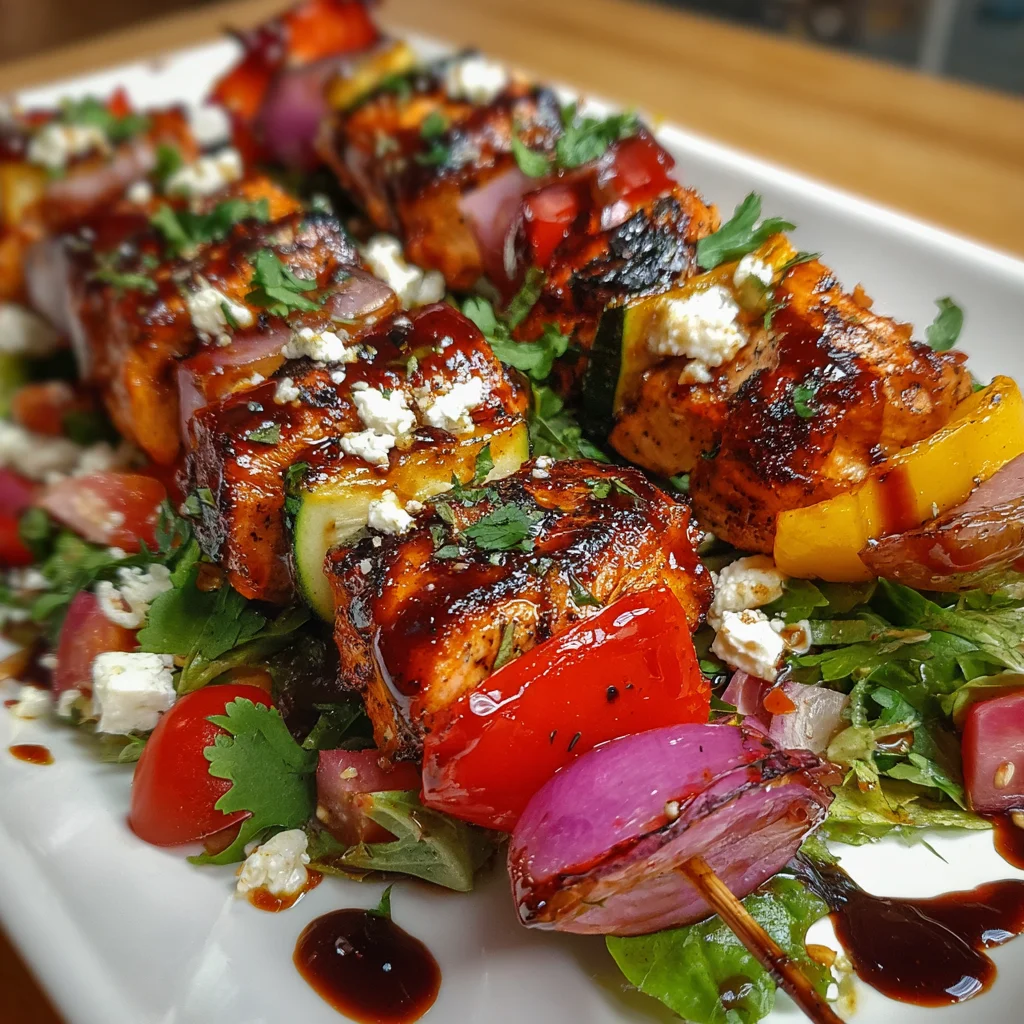 BBQ Chicken Skewer Salad – A Flavor-Packed Summer Delight!