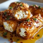 Oven Fried Feta Rolls with Chili Honey | Crispy, Creamy & Sweet-Heat Perfection!