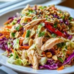 Chicken Coleslaw Salad with Ginger Sesame Dressing – Crunchy, Colorful & Ready in Just 20